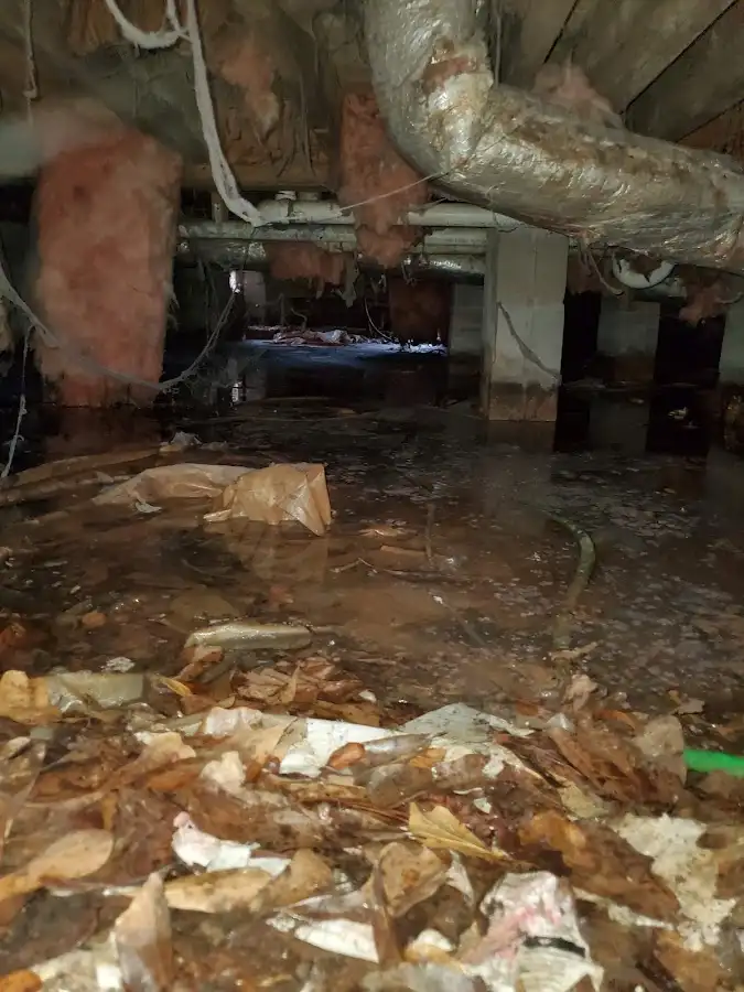 Crawl space flood assessment for Commercial Water Damage Restoration in Downey