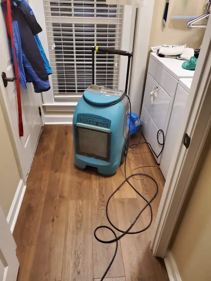 Commercial dehumidifier deployed for Flood Damage Cleanup in Downey